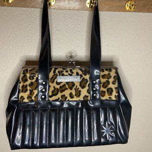 Lux DeVille Leopard & Black Retro Purse